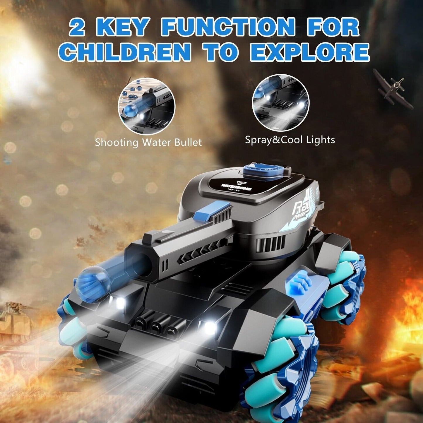 2025 Y1 RC Truck Drift Gesture Car, Rc Crawler Scale Water Bullet Shooting,All Terrain 4WD Battle Stunt Car With 360 Rotating, Lights Music Birthday Gifts,RED.