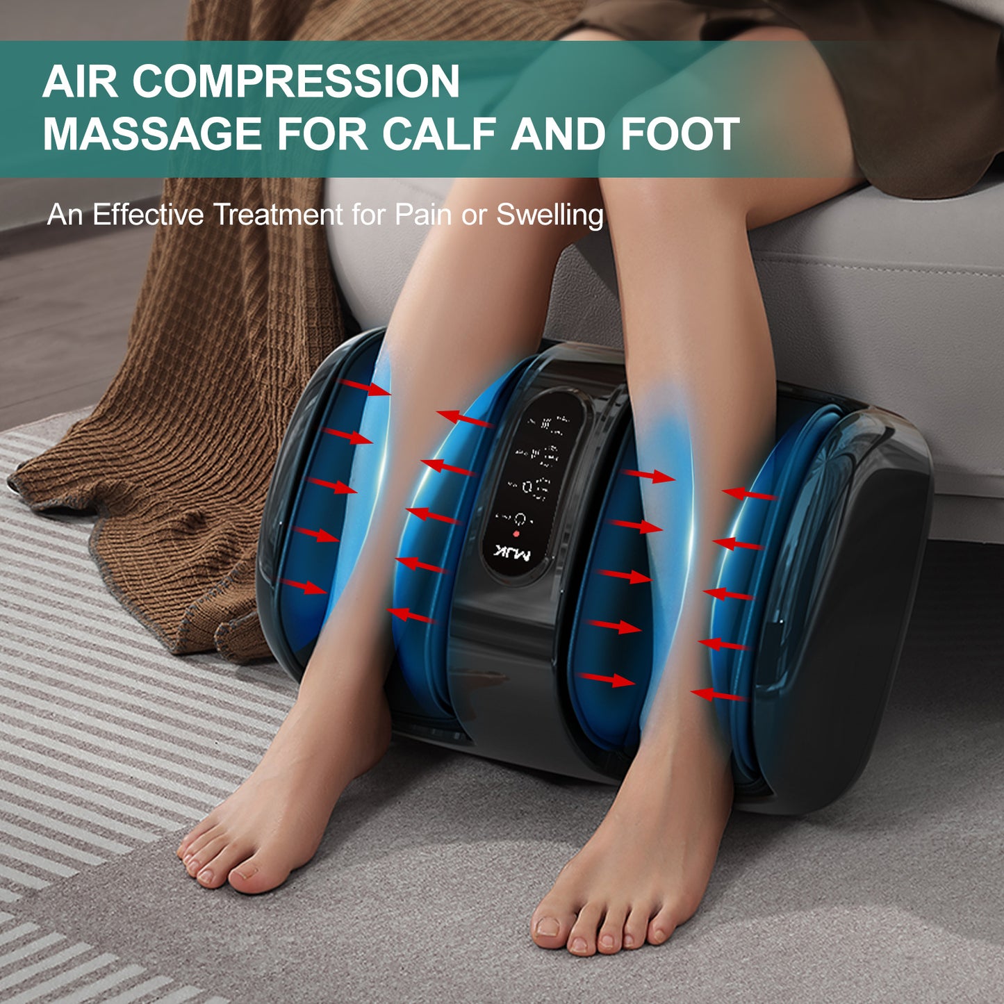 Smart Foot Massager With 3D Air Compression & Heating 15 Min Auto Timer Quiet Design Office Home Relaxation Essential