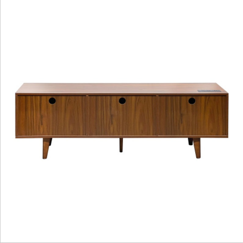 Mid Century Modern Rattan TV Stand Entertainment Cabinet
