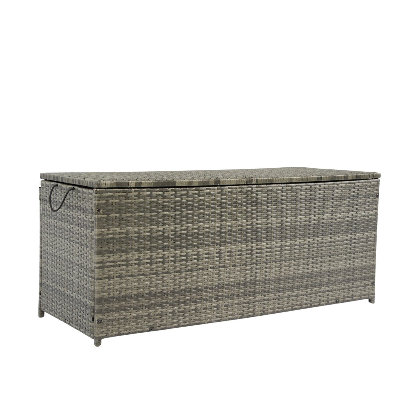 113 Gallon Wicker Patio Deck Box With Lid For Outdoor Cushion Storage