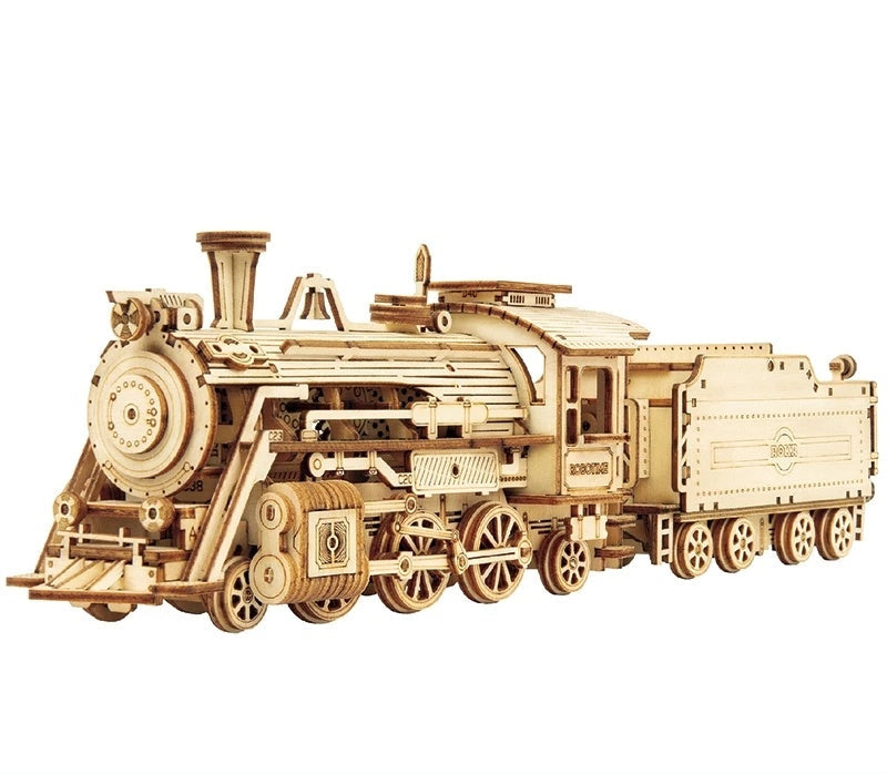 Train Scale Model 3D Wooden Puzzle Toy Assembly DIY Locomotive Model Building Kit