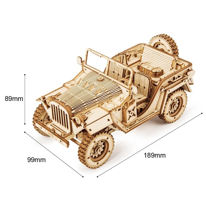 1940 Army Jeep 3D Wooden Puzzle Toys Scale Model Vehicle Toy