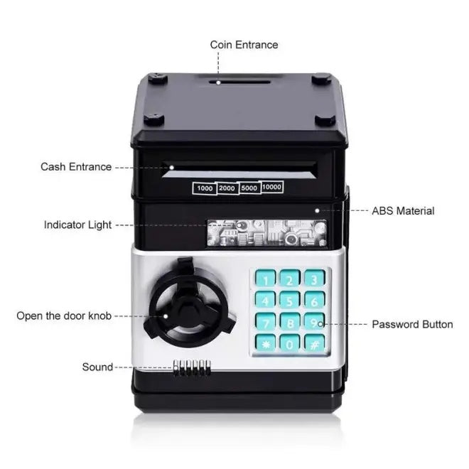 Kids Atm Saving Challenge Automatic Coin Storage Box, 1 Piece Modern Trendy Battery Powered Piggy Bank For Kids Money Saving Supplies Game Room Home Decor