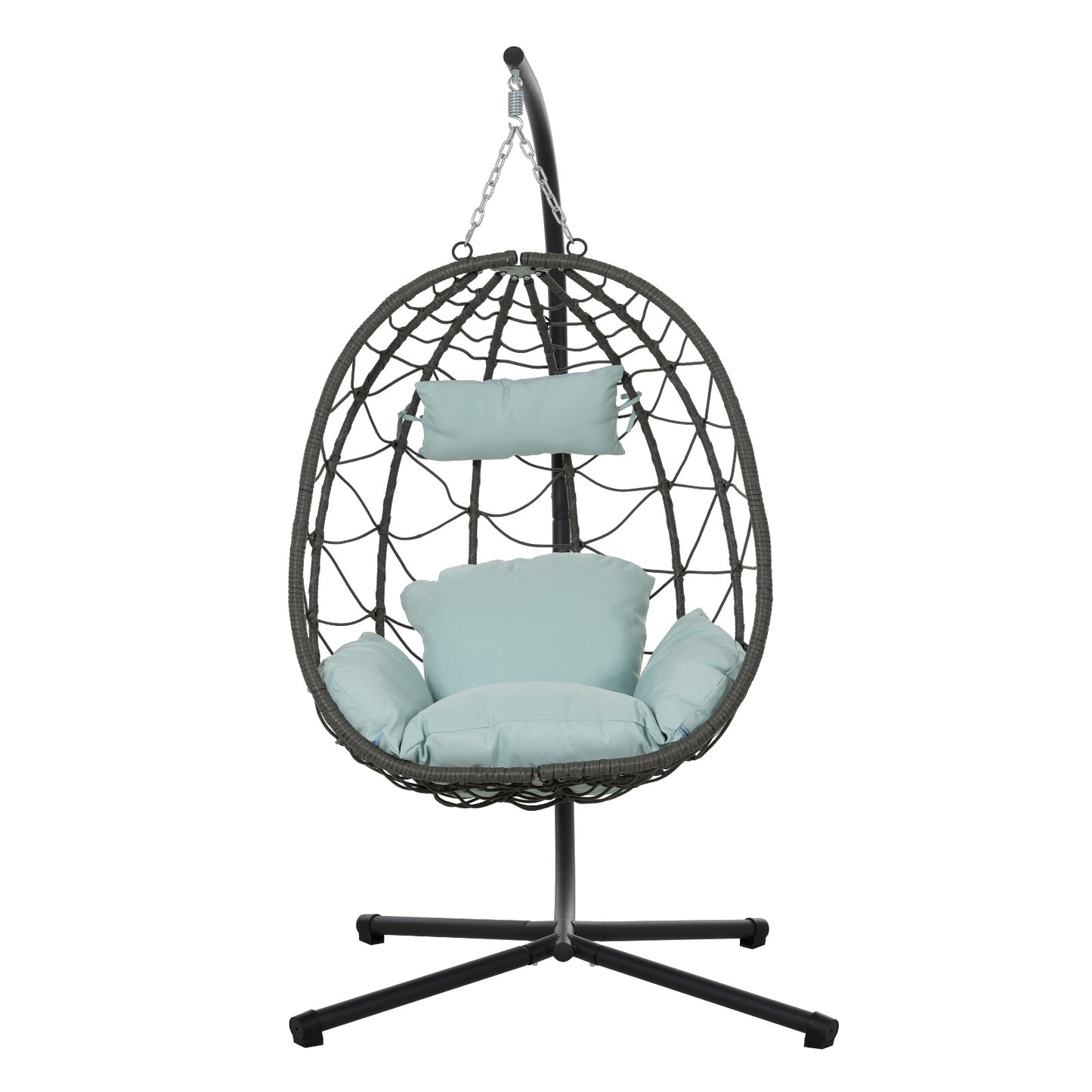 Egg Chair With Stand Indoor Outdoor Swing Patio Wicker Hanging Basket