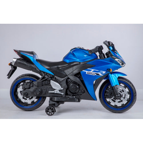 Ride On Blue Black Children's Motorcycle 12V