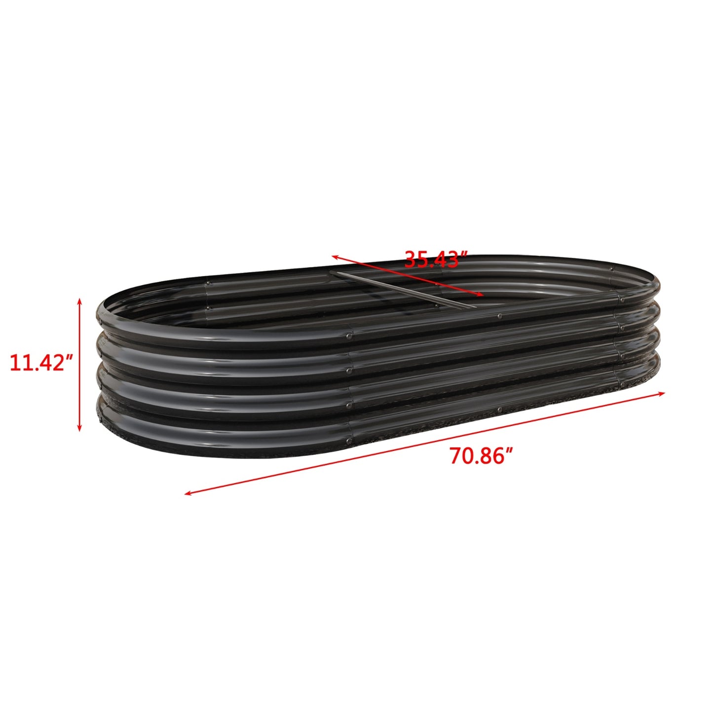 Black Raised Garden Bed Outdoor, Oval Metal Planter For Plants, Vegetables, Flowers