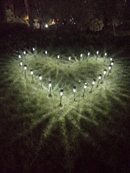 24pcs 5W High Brightness Solar Power LED Lawn Lamps With Lampshades White Silver