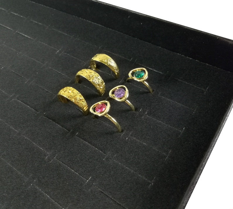 Slots Jewelry Ring Display Organizer Tray Holder Earrings Storage Box Case