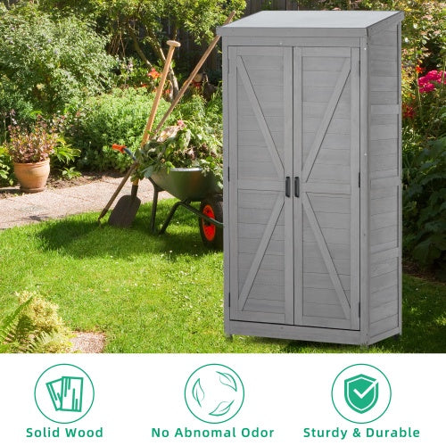 Outdoor Lockers Wood Metal Tops Outdoor Patio Garden Storage Sheds Closet