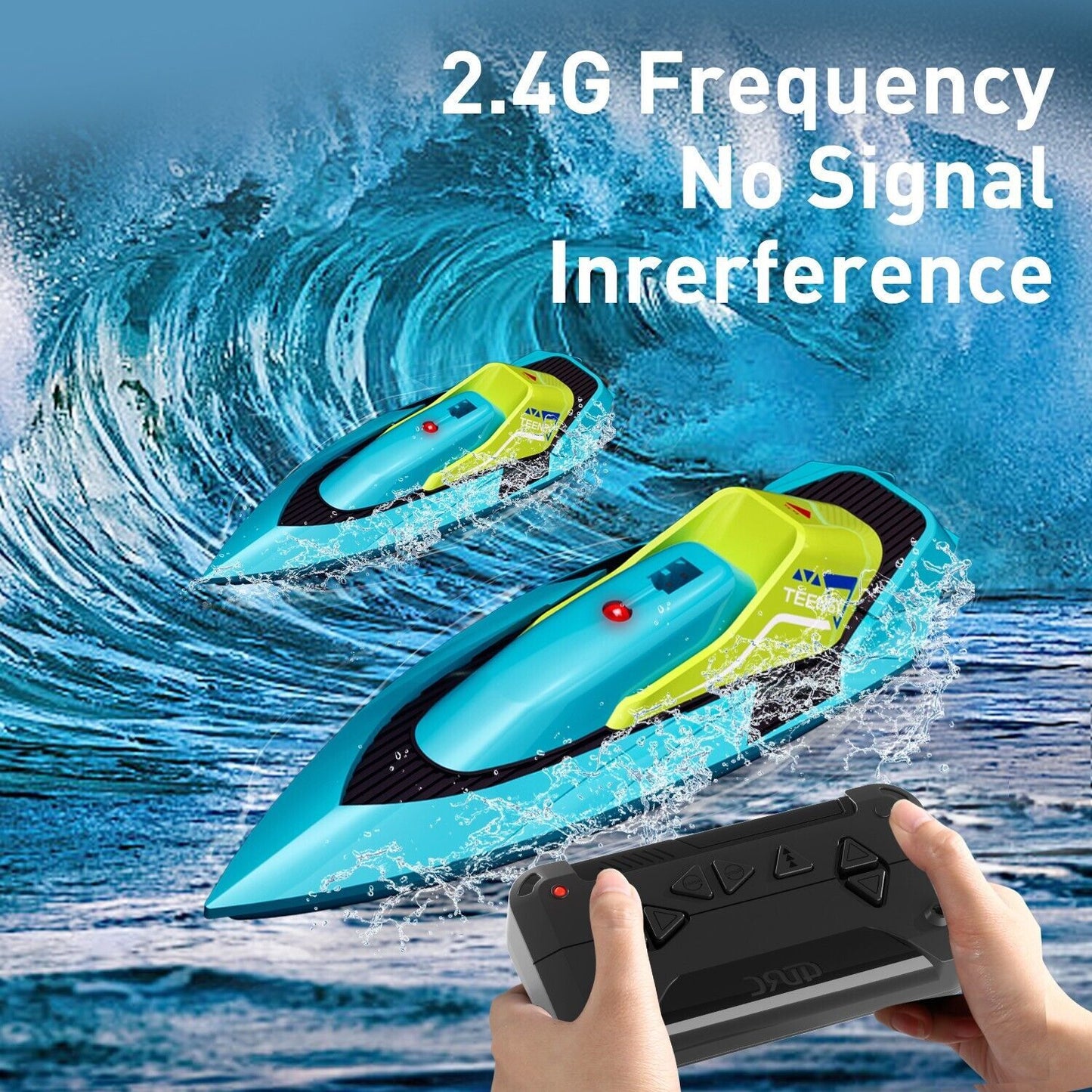 Waterproof S5 Fast RC Boat For Pools And Lakes 2.4 GHz 20- MPH Racing Boats For Kids US