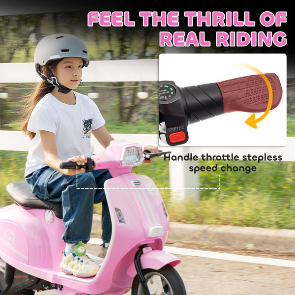 Pink Kids Electric Motorcycle 24V