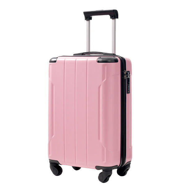Pink 20-Inch Hardshell Carry-On Luggage, Lightweight Durable ABS Suitcase With Spinner Wheels, Built-in TSA Lock, 2 Packing Cubes