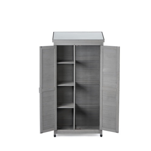 Outdoor Lockers Wood Metal Tops Outdoor Patio Garden Storage Sheds Closet