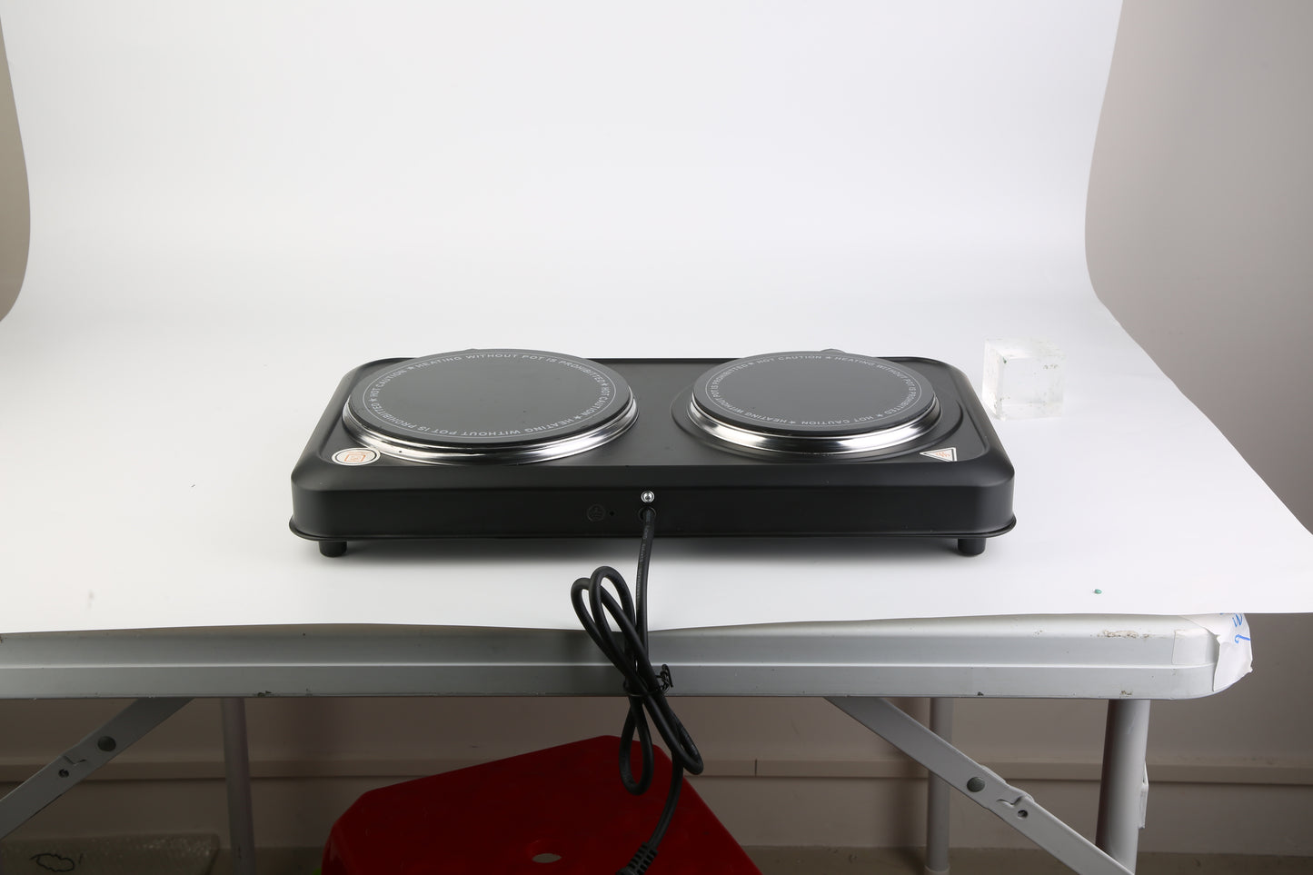 1Pc 2000W Electric Infrared Dual Burner Portable Heating Hot Plate Stove Countertop RV Hotplate With Glass Cooktop Stepless Temperature Adjustments For Home RV Camp