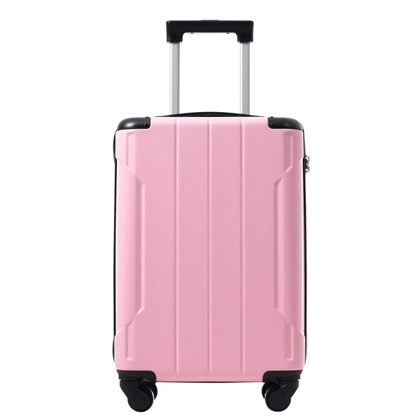 Pink 20-Inch Hardshell Carry-On Luggage, Lightweight Durable ABS Suitcase With Spinner Wheels, Built-in TSA Lock, 2 Packing Cubes