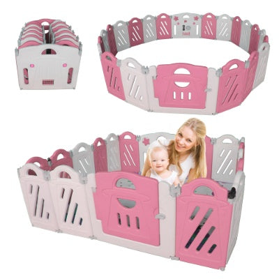 20X2 Panel Baby Playpen Foldable Playard For Baby And Kids Adjustable Shape Play Fence With Safety Lock Gate