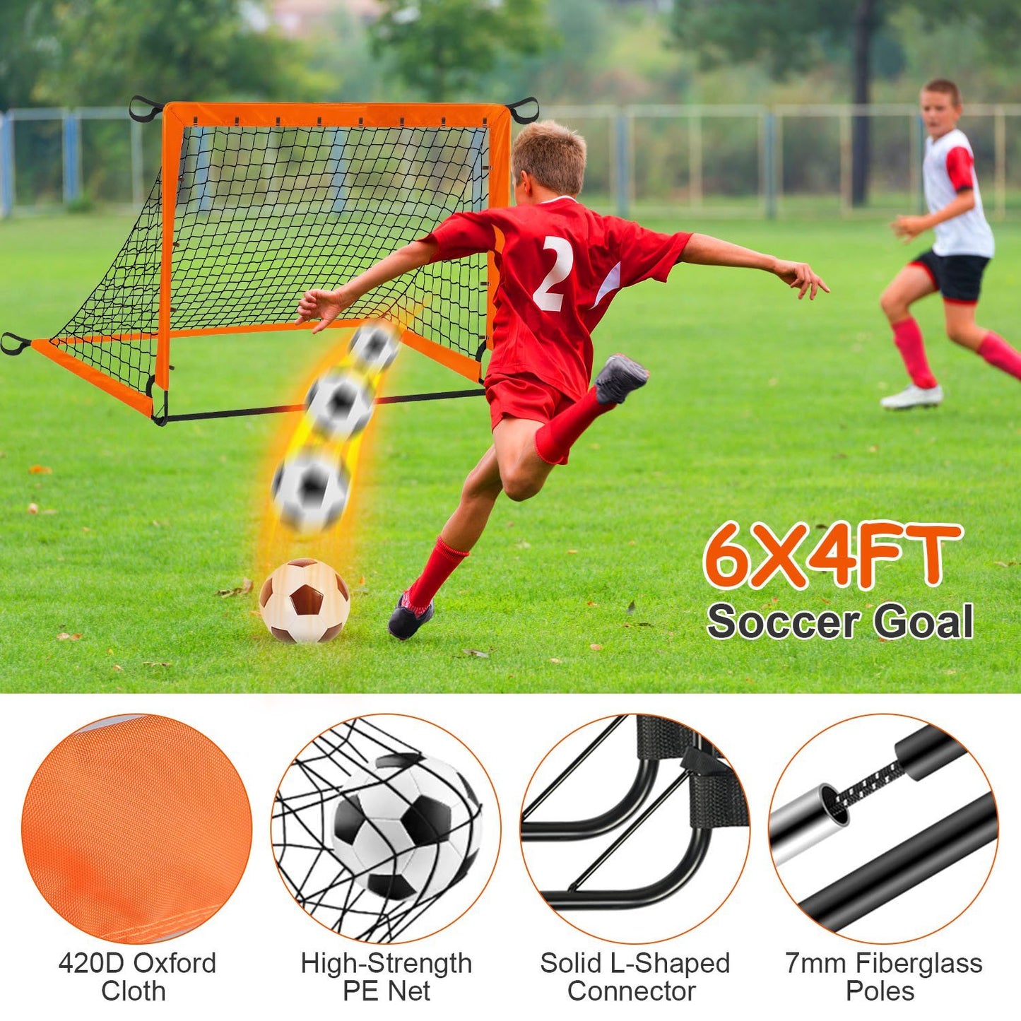 1Set Kids Soccer Goals Set For Yard Portable Soccer Training Equipment With Cones Agility Ladder Target Carry Bag For Toddler Outdoor Sport Play