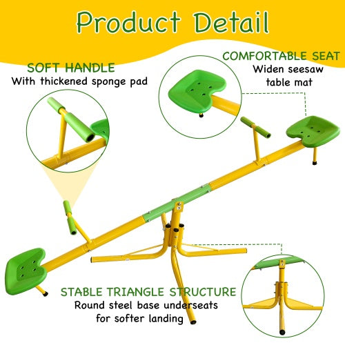 Heavy Duty Outdoor Seesaw 360 Degree Rotating Seesaw Playground Equipment