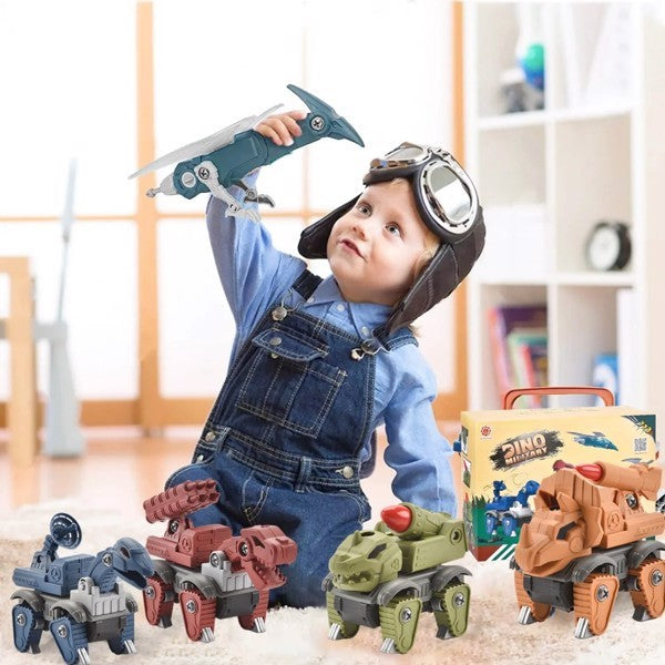 5 Pack Diy Drill Assemble Dinosaur Educational Toys For Children