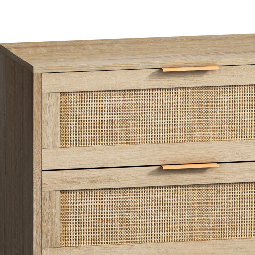 Drawers Rattan Storage Cabinet Rattan Drawer,for Bedroom,Living Room,Natural