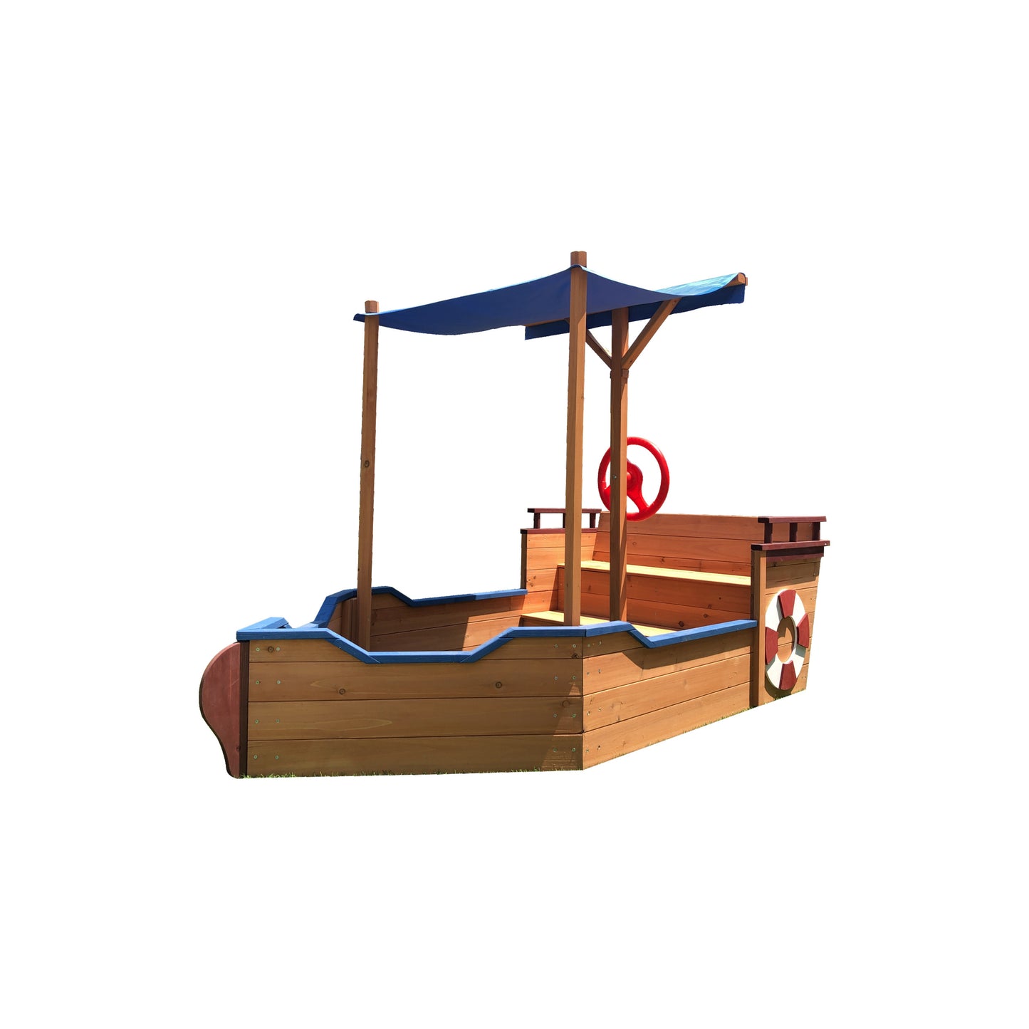 Wooden Sandbox Playground Storage Bench And Seat Outdoor Games Toys For Children Aged 3-8 Years