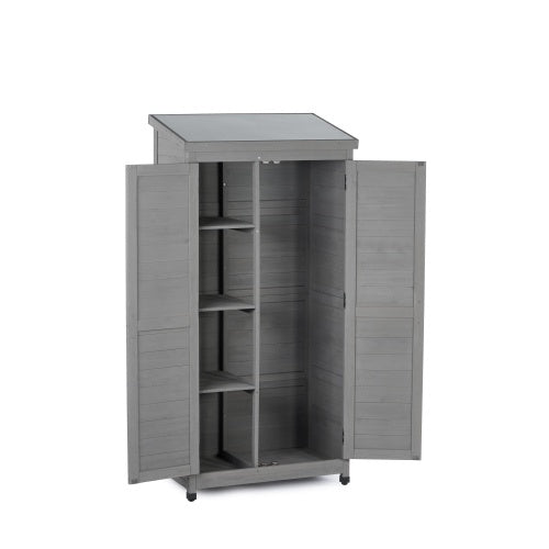 Outdoor Lockers Wood Metal Tops Outdoor Patio Garden Storage Sheds Closet