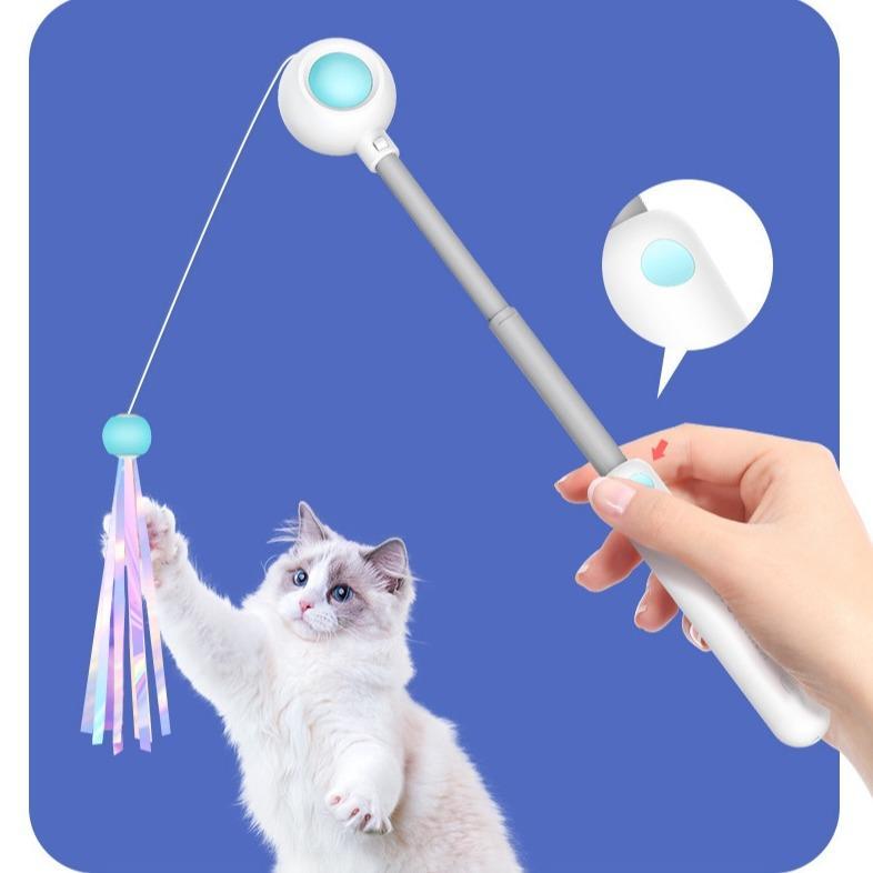 Retractable Laser Cat Stick Toys Cat Toy BallsKitten Playing Cat Laser Wand ABS PPMaterial Safe And None Toxic, Universal interactive Toy