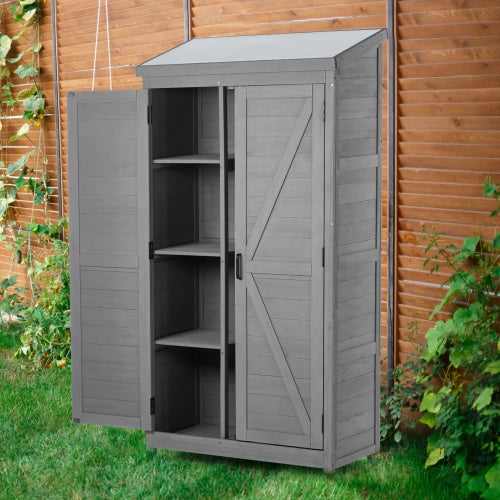 Outdoor Lockers Wood Metal Tops Outdoor Patio Garden Storage Sheds Closet