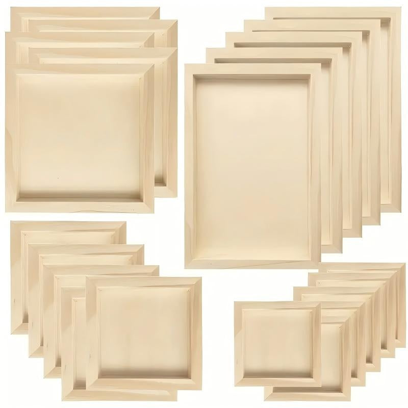 12 Square Wooden Canvas Panels With Pre-cut Holes And Reinforced Edges. Durable Natural Wood Board. Suitable For A Variety Of Paintings And DIY Crafts. Suitable For Artists And Beginners.