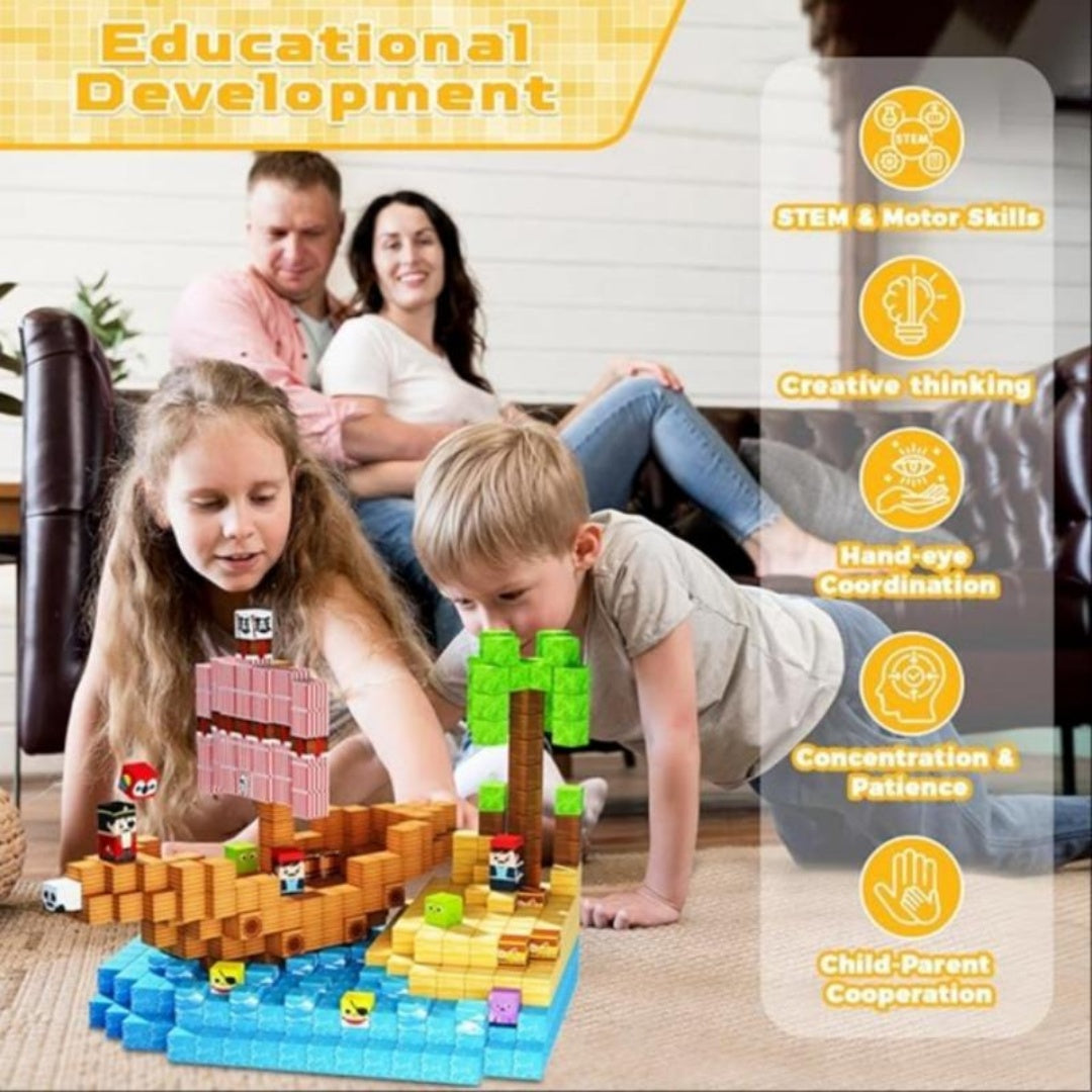 Magnetic Block Toy Pirate Ship -100pcs