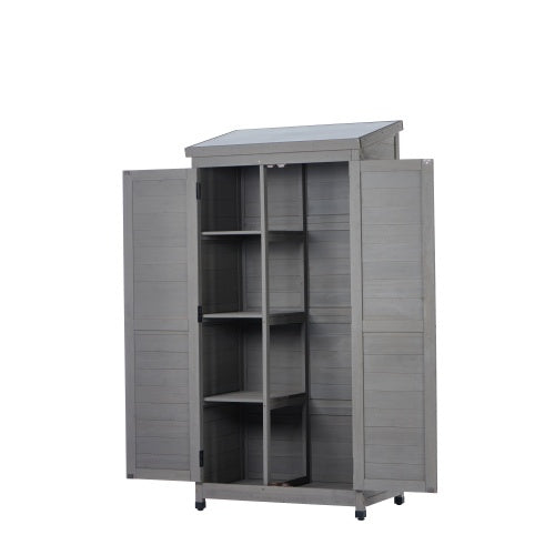 Outdoor Lockers Wood Metal Tops Outdoor Patio Garden Storage Sheds Closet