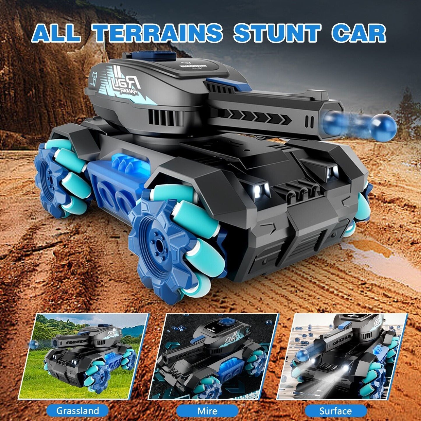 2025 Y1 RC Truck Drift Gesture Car, Rc Crawler Scale Water Bullet Shooting,All Terrain 4WD Battle Stunt Car With 360 Rotating, Lights Music Birthday Gifts,RED.