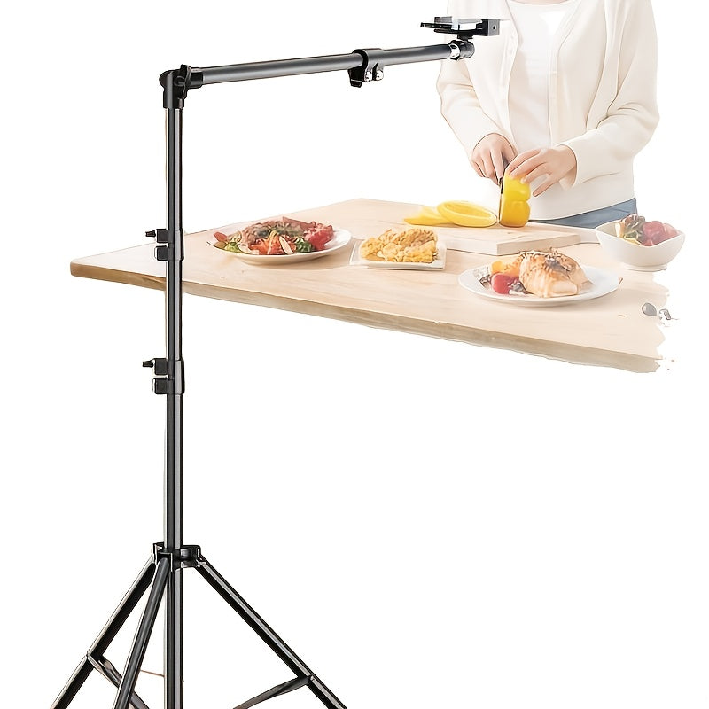 Adjustable 67-Inch Metal Floor Phone Tripod With Telescopic Arm, Suitable For Outdoor And Indoor Mobile Live Streaming And Photography - Mother's Day Gift, Photography Equipment ,Adjustable Height St