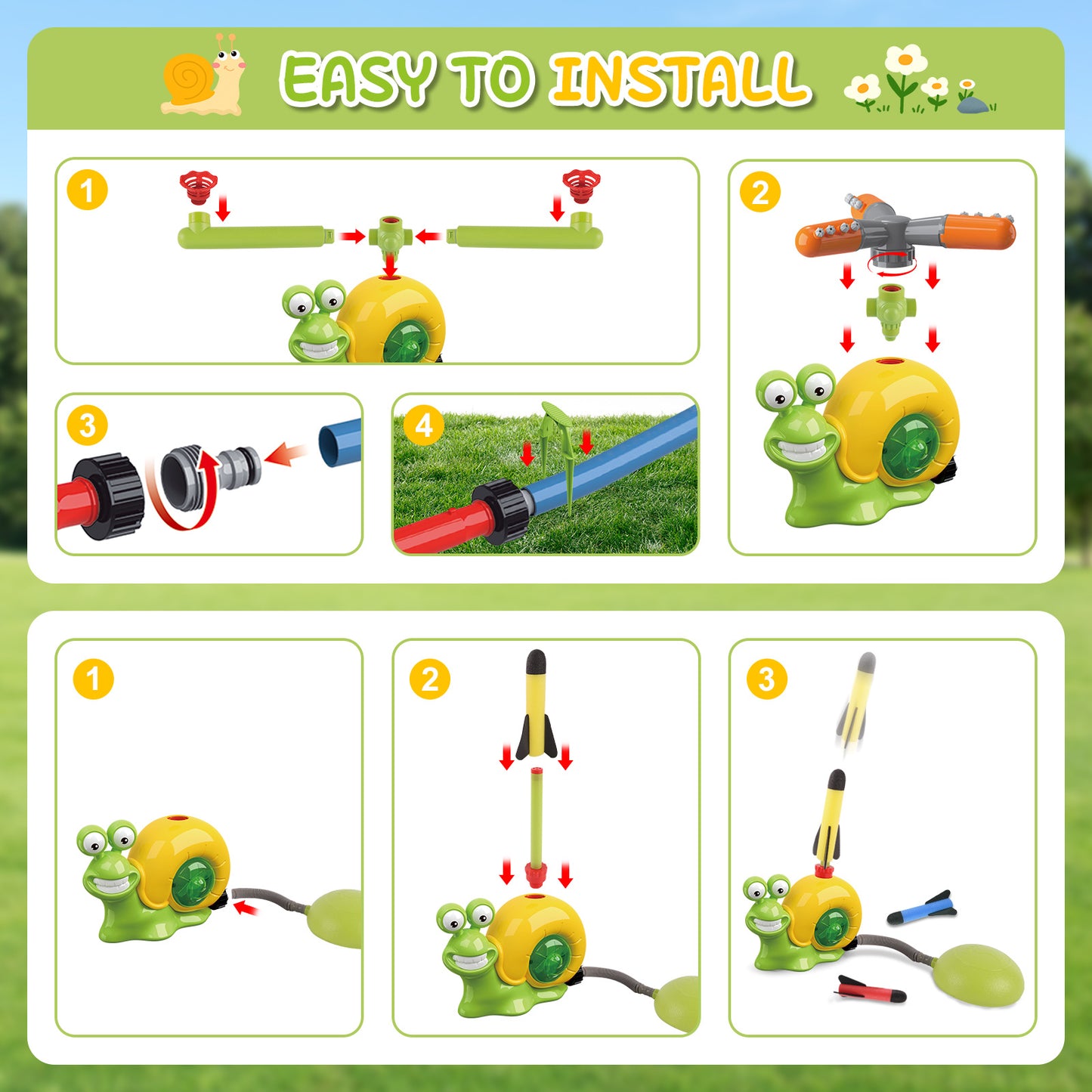 Water Sprinkler Toy For Kids Outdoor Water Toys For Yard Summer Lawn Pool Party Fun For Boys And Girls Kids Aged 3 And Above Yellow
