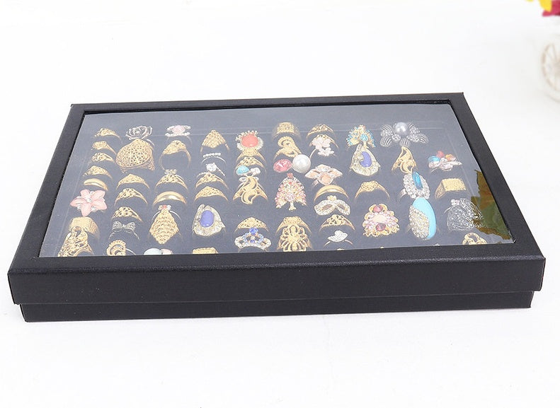 Slots Jewelry Ring Display Organizer Tray Holder Earrings Storage Box Case