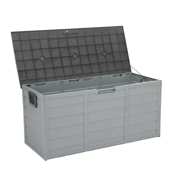 75gal 260L Outdoor Garden Plastic Storage Deck Box Chest Tools Cushions Toys Lockable Seat
