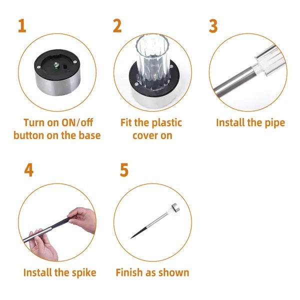 24pcs 5W High Brightness Solar Power LED Lawn Lamps With Lampshades White Silver