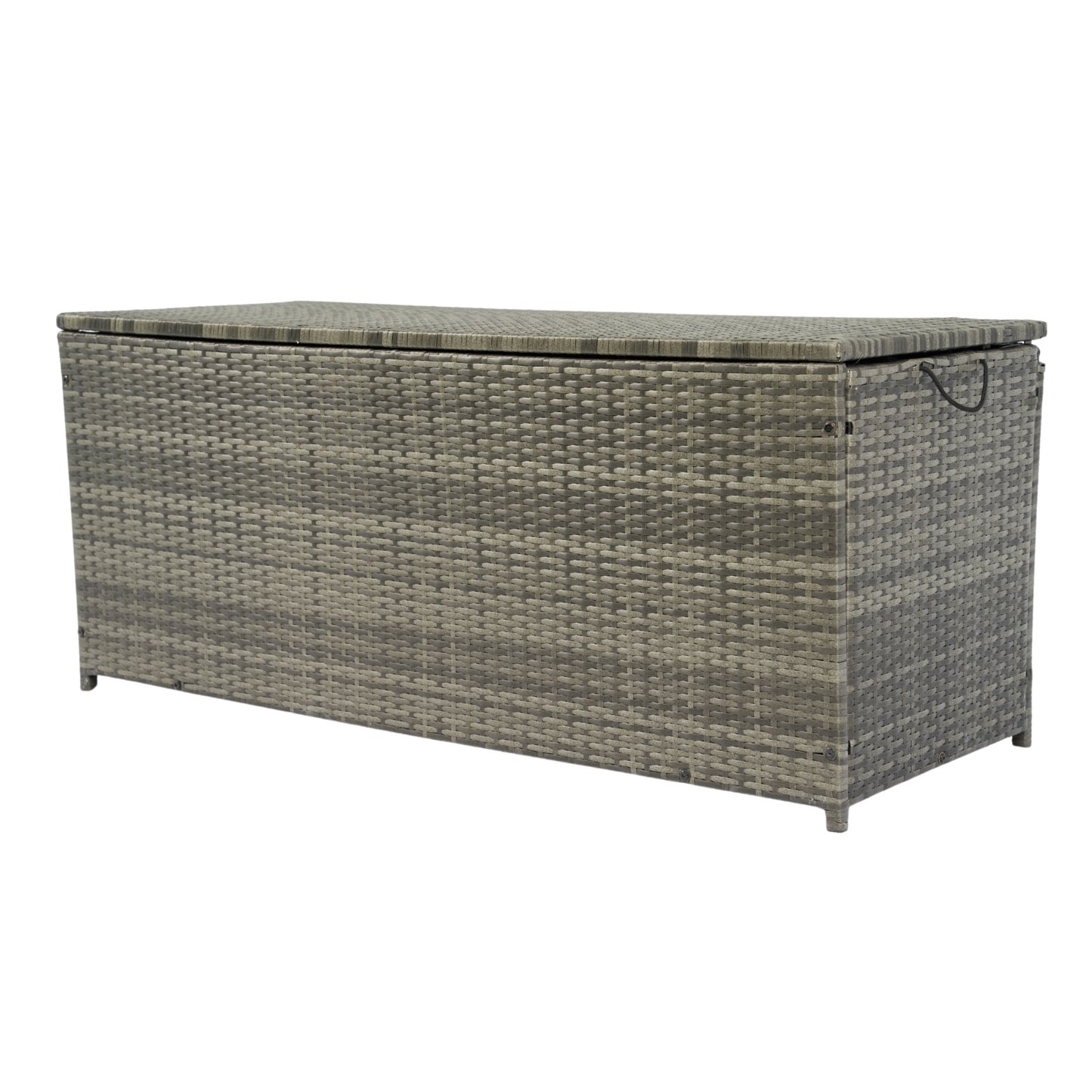 113 Gallon Wicker Patio Deck Box With Lid For Outdoor Cushion Storage