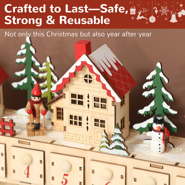 Christmas Advent Calendar Village Wooden House Type