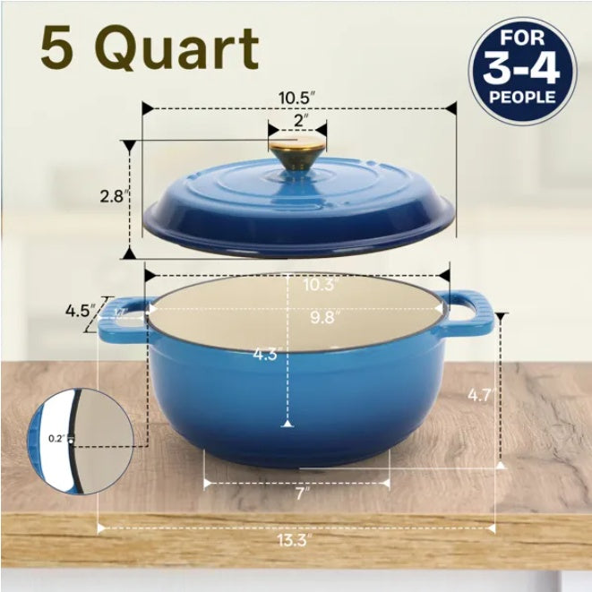 Cast Iron 5QT Cooking Pot
