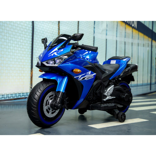 Ride On Blue Black Children's Motorcycle 12V
