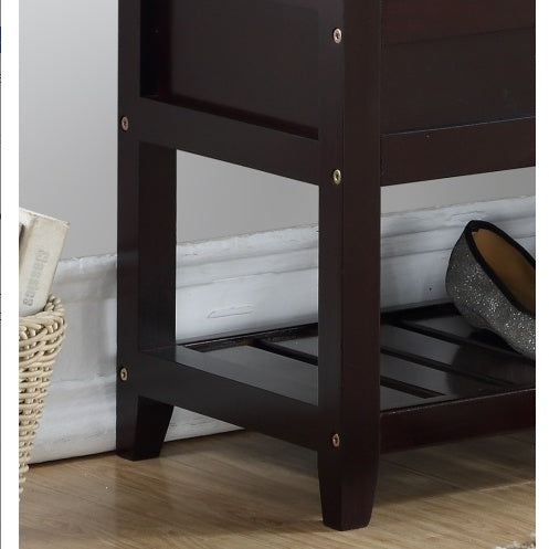 Rouen Seating Entryway Bench With Shoe Storage, Espresso
