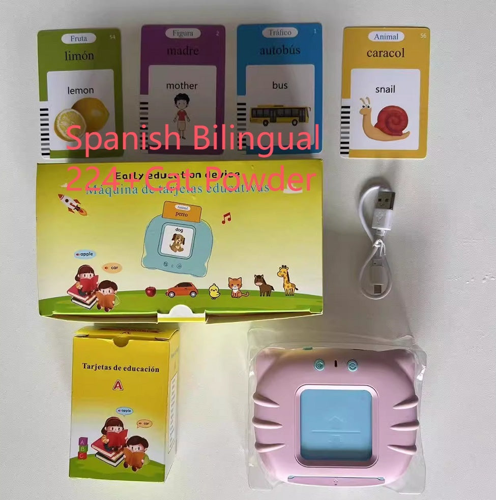 Children's Enlightening Early Education Smart Flash Card English Spanish Educational