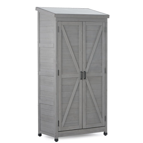 Outdoor Lockers Wood Metal Tops Outdoor Patio Garden Storage Sheds Closet