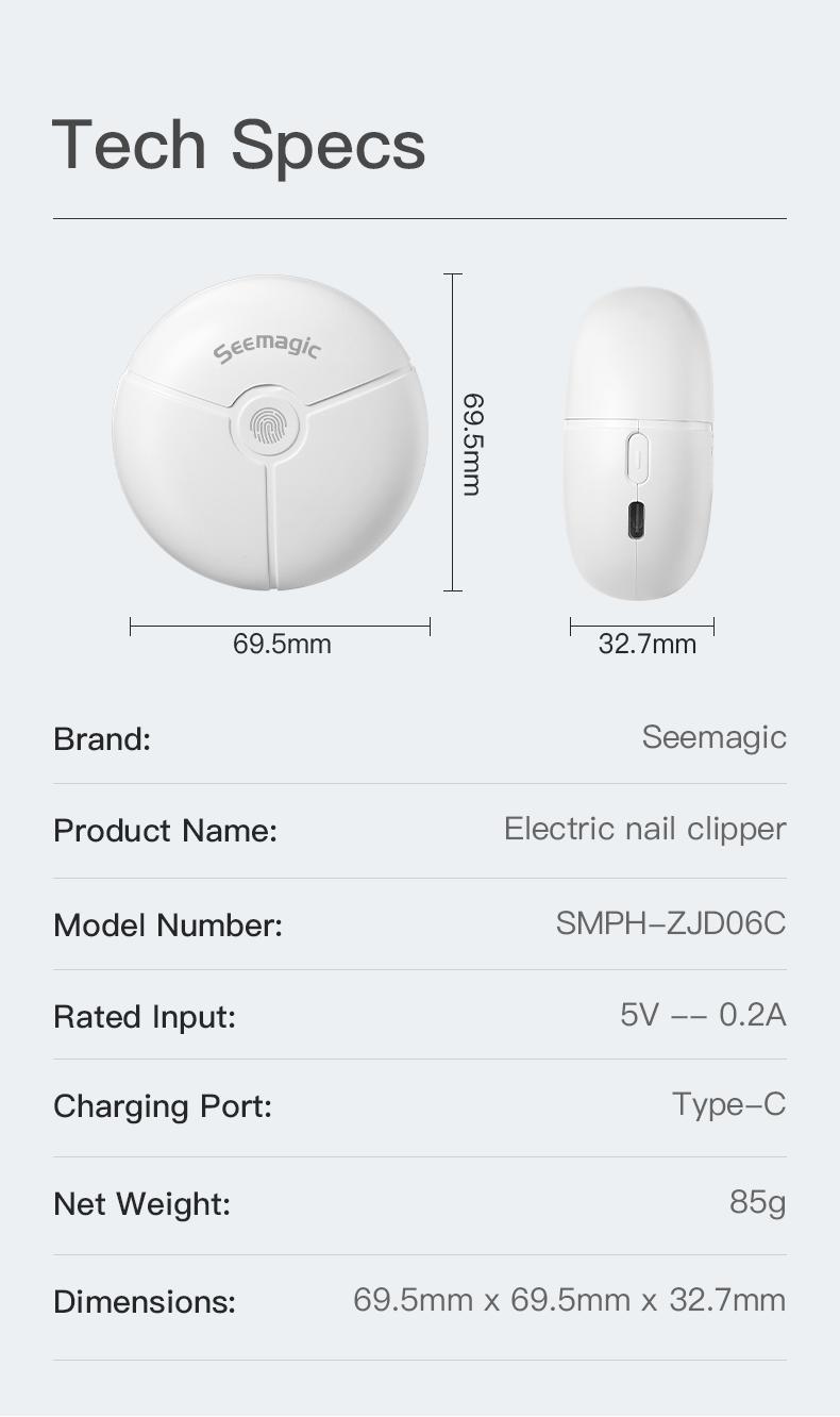 Electric Nail Clippers-LED Soft Light & Multi-function