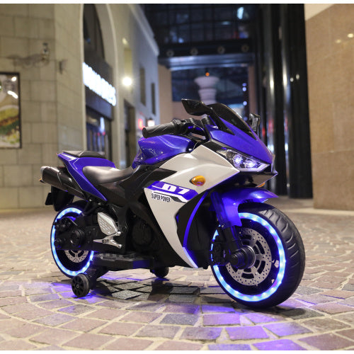 Electric Motorcycle 12V Kids Toys MotorcycleKids Electric Carelectric Ride On Toys For 3 4 5 6 Years Boys Girls With Training Wheelsmanual ThrottleDrive By Hand Ighting Wheels