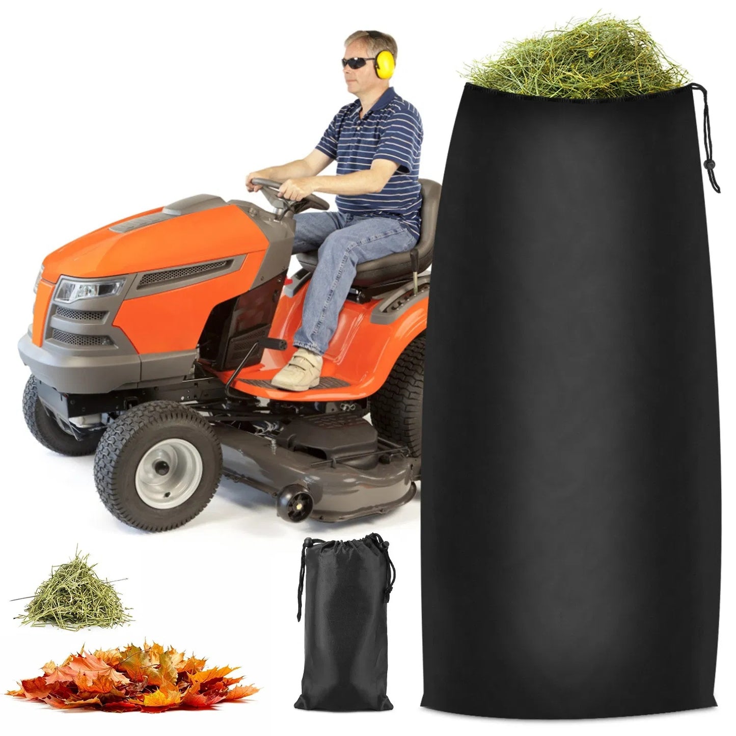 Lawn Tractor Leaf Bag 54 Cubic Feet Standard Garden Waste Bag W 112in Opening For Fast & Easy Leaf Riding Lawn Mower Rubbish Bag Outdoor