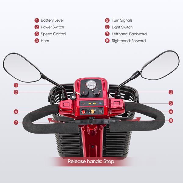 Foldable 4-wheel Electric Scooter With Basket And Extended Battery