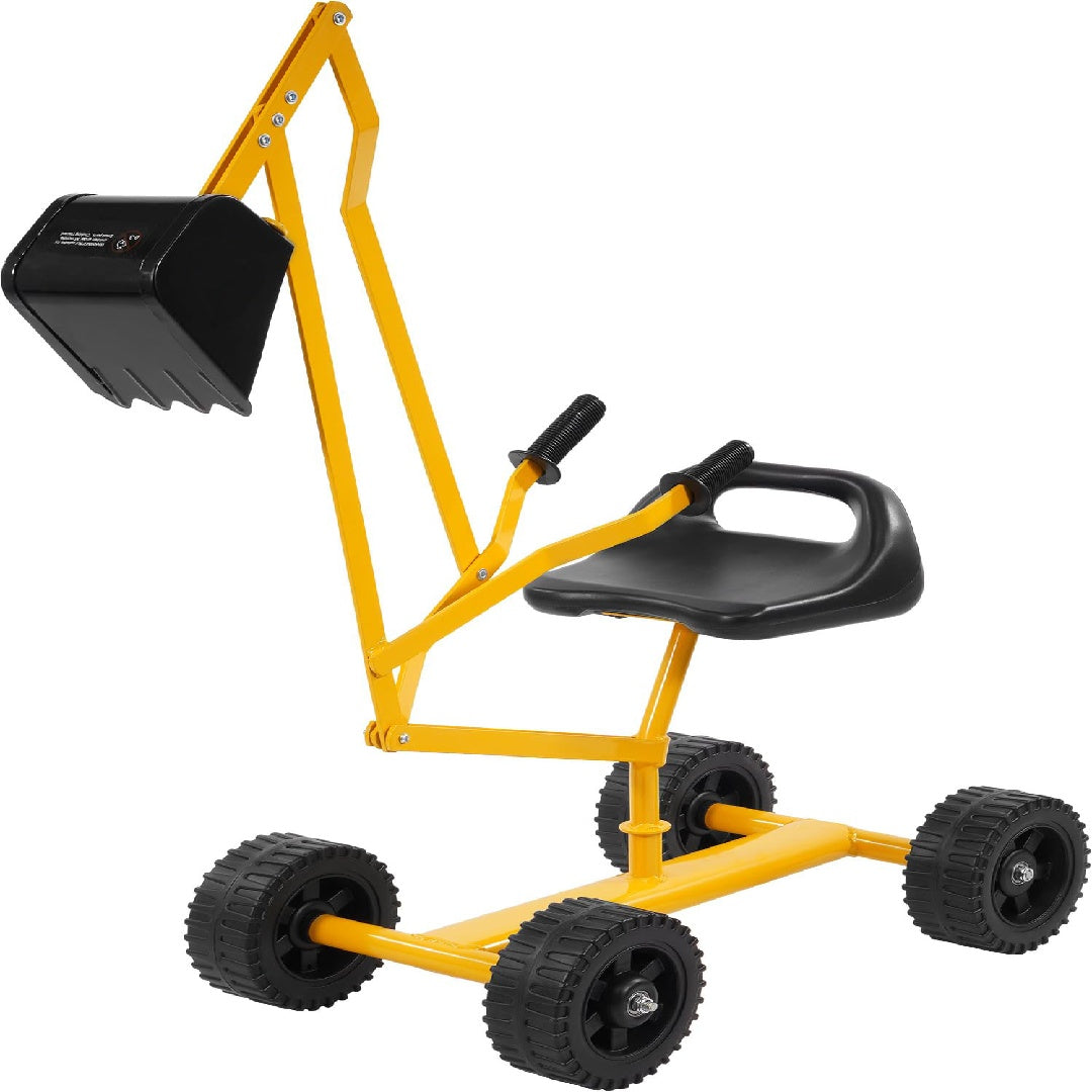 Only Supports Self Pickup Kids Excavator Ride On Toys, Beach Toys Outdoor Sandbox Toy Excavator, Steel Excavator Crane Rotates 360 Degrees With Stable Base- Yellow