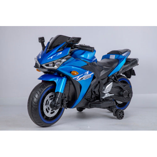 Ride On Blue Black Children's Motorcycle 12V